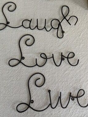 Black 'Laugh Love Live' Metal Wall Word Set
